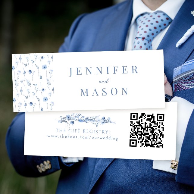 QR-Registrierungskarte für Hochzeit von Navy Blume (Von Creator hochgeladen)