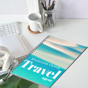 QR Reise Ozean Strand Meer Modern Blau  Notizblock