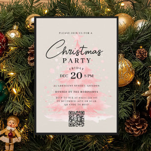 QR Rote Weihnachtsbaum-Weihnachtsfeier Einladung