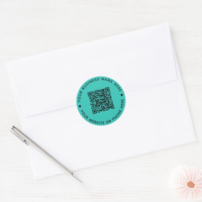 QR-Round-Business Runder Aufkleber (Umschlag)
