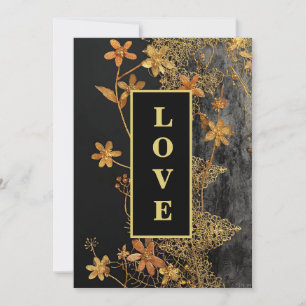 *~ QR RSVP AR26 Goldene Stickerei LOVE 45 Luxus-Ho Einladung