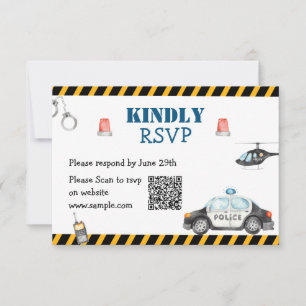 QR RSVP-Karte der Kinderpolizei Dankeskarte
