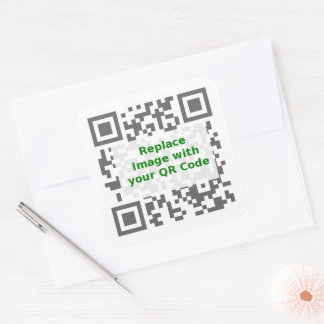 QR Scan Code - Werben Sie Ihre Nachricht überall h Quadratischer Aufkleber