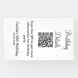QR-Scan-Geburtstagsfeierdetails modern 15 Geburtst Banner