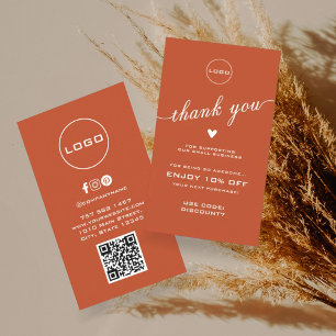 QR Scan Vielen Dank Discount Logo Business Card Visitenkarte