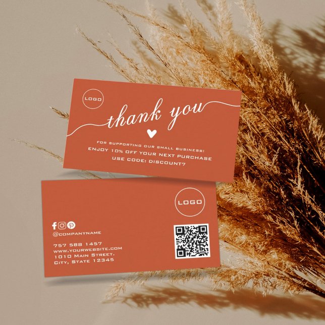 QR Scan Vielen Dank | Discount Logo Business Card Visitenkarte (Von Creator hochgeladen)