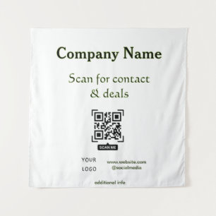 QR scannen für Kontakt & Angebote Firmenname Webse Wandteppich