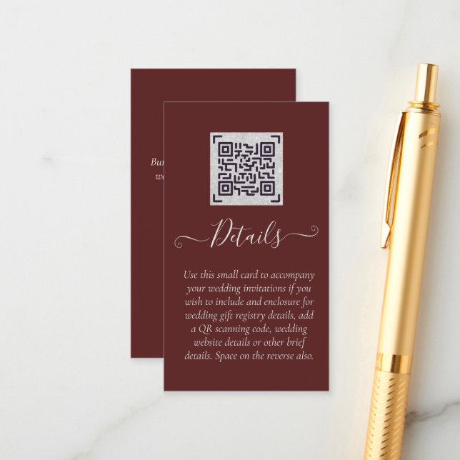 QR-SCANNING-CODE-Ereignisdetails Begleitkarte (Vorderseite/Rückseite Beispiel)