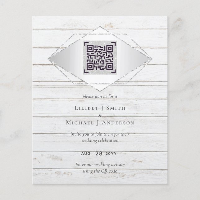 QR Scanning Code Hochzeitseinladungen Diamond Chic Flyer (Vorne)