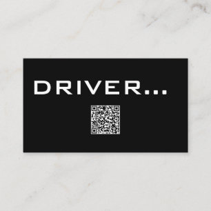 QR Simple Black Business Card Weißer Text - TREIBE Visitenkarte