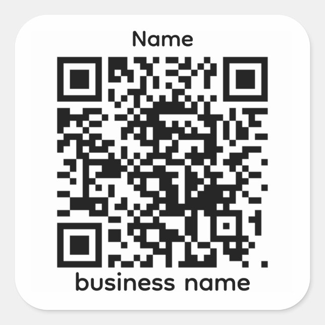 QR-Sticker-Vorlage Quadratischer Aufkleber (Vorderseite)