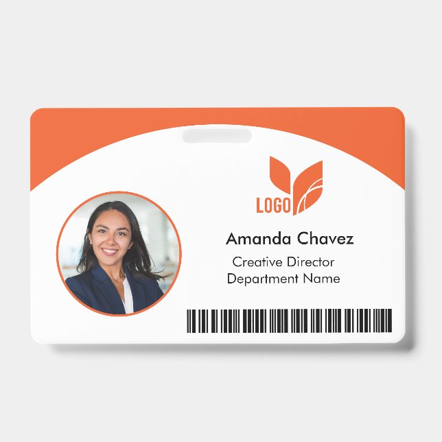 QR Strichcode Mitarbeiter-Foto-ID Ausweis (Vorderseite)