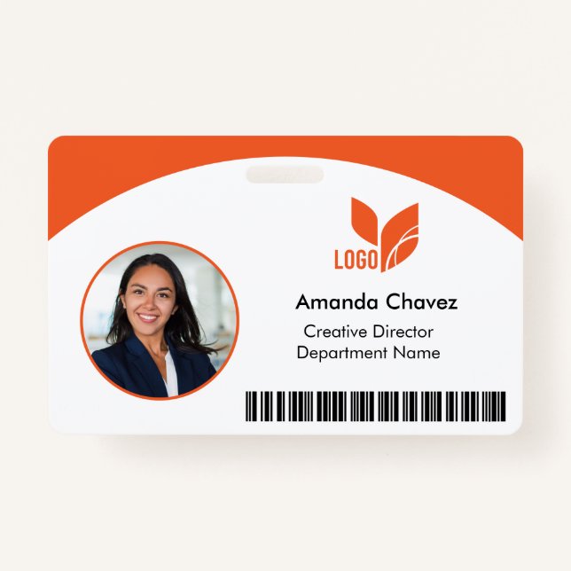 QR Strichcode Mitarbeiter-Foto-ID Ausweis (Vorderseite)