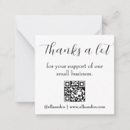QR Thank You Modern Business Note Card Mitteilungskarte