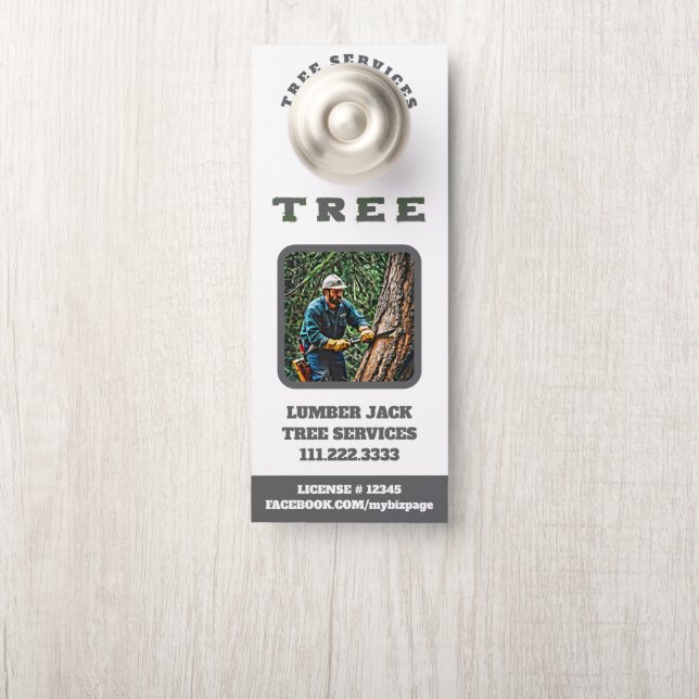 *~* QR Tree Man Lumber Jack Tree Services Door Türanhänger (Auf Knauf)