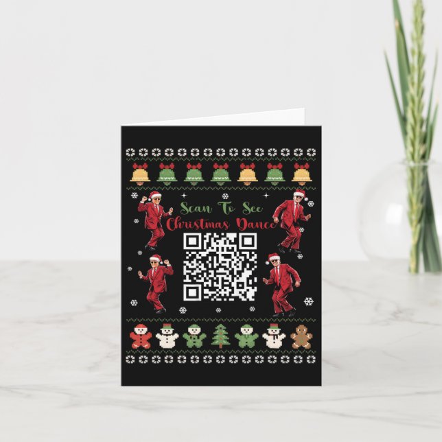 Qr Trump Dance Code Präsident Dance Code Weihnacht Karte (Vorderseite)