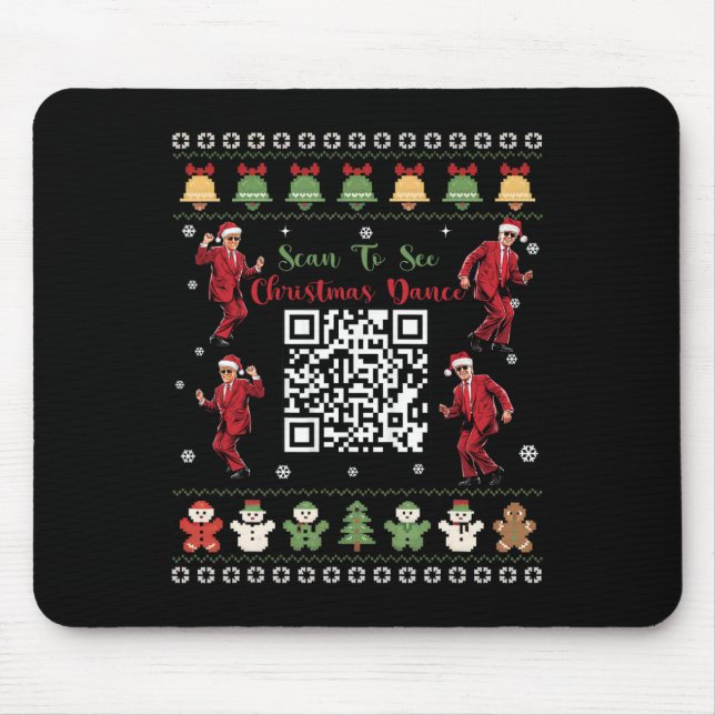 Qr Trump Dance Code Präsident Dance Code Weihnacht Mousepad (Vorne)