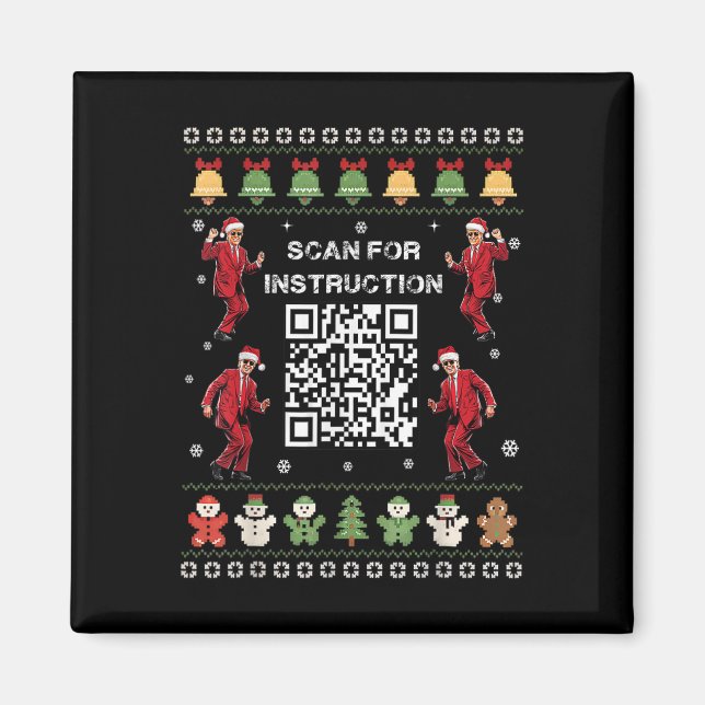 Qr Trump Dance Code Präsident sucht nach Anweisung Magnet (Vorne)