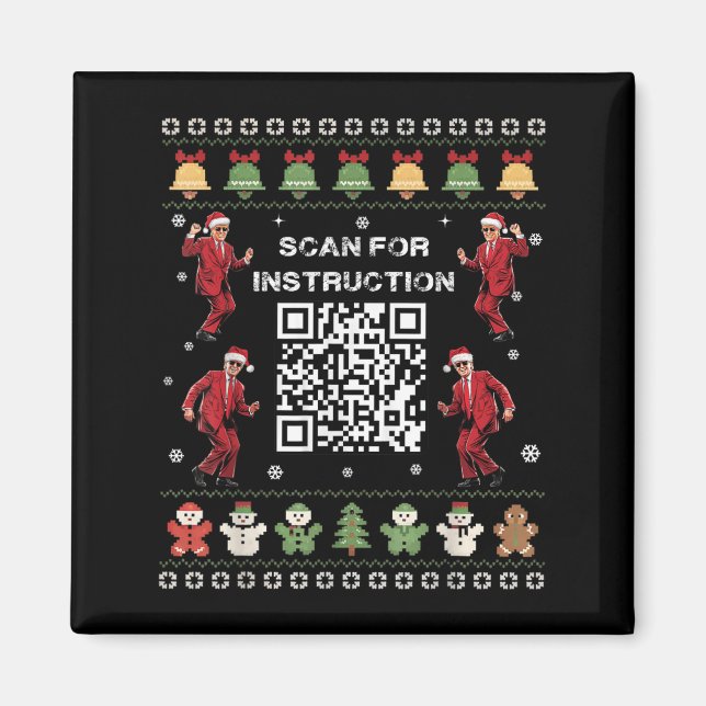 Qr Trump Dance Code Präsident sucht nach Anweisung Magnet (Vorne)