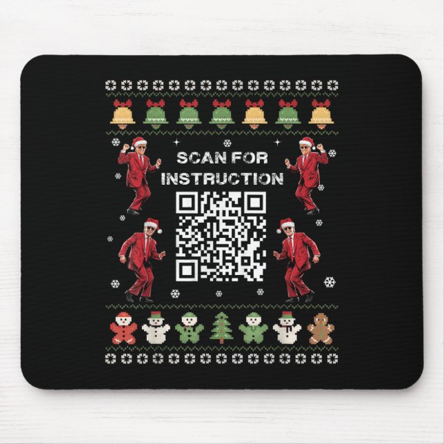 Qr Trump Dance Code Präsident sucht nach Anweisung Mousepad (Vorne)