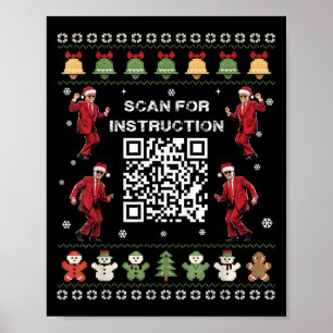 Qr Trump Dance Code Präsident sucht nach Anweisung Poster