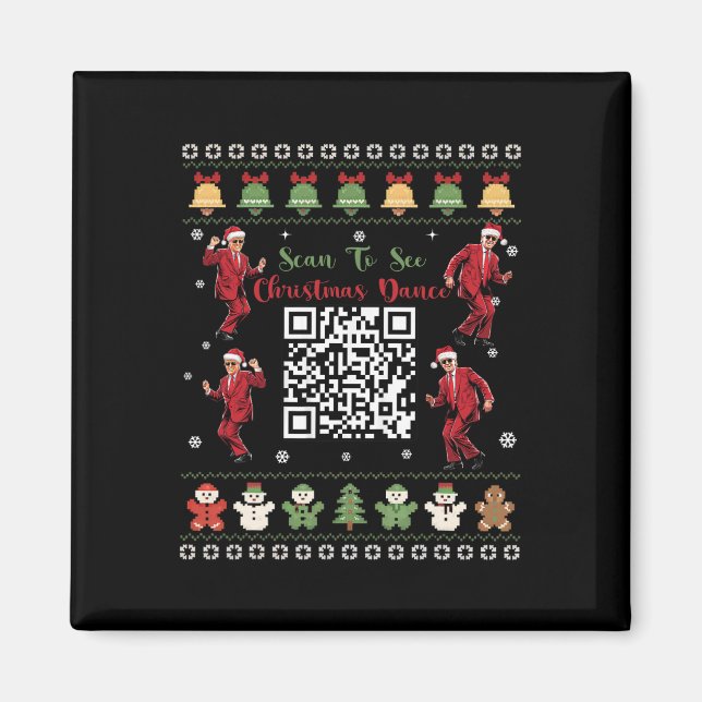 Qr Trump Dance Code President Dance Code Christmas Magnet (Vorne)