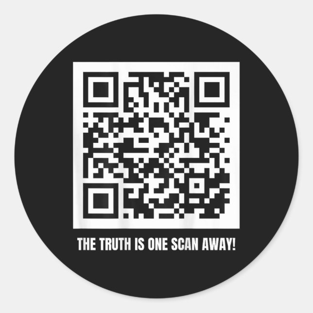 Qr Trump Dancing Code Merch Uni-Erwachsene, Schwar Runder Aufkleber (Vorderseite)