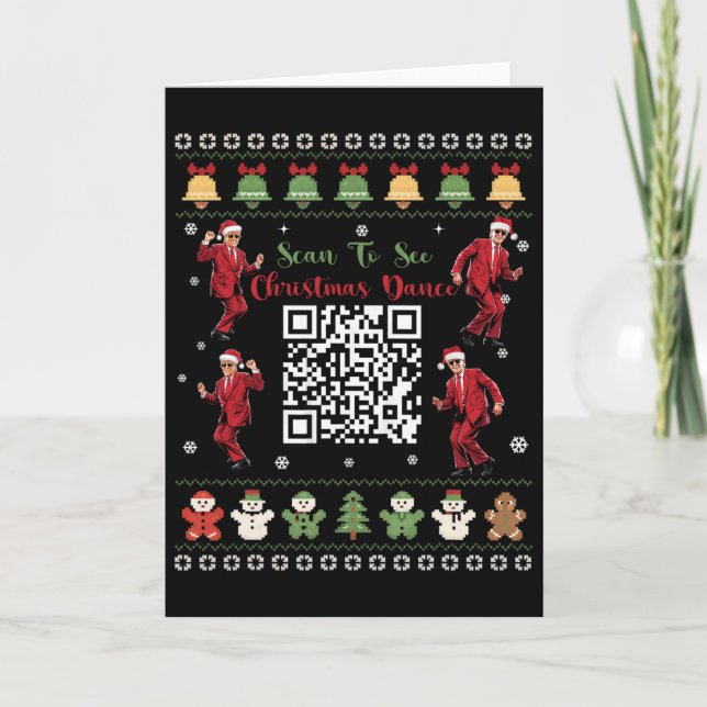Qr Trump Tanz Code Präsident Tanz Code Weihnachten Karte (Vorderseite)