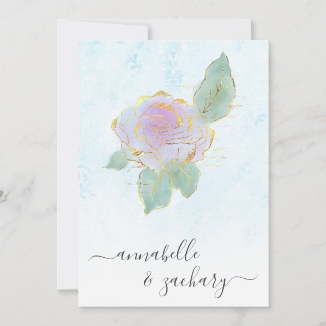 *~* QR TURQUOISE Damask UAWG AR12 Wedding Inv Einladung (Vorderseite)