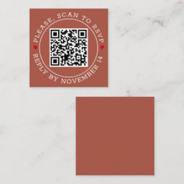QR UAWG Grenze und Herz Terracotta Hochzeit Begleitkarte