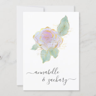 *~* QR UAWG Single Rose Gold Glitzer AR12 Hochzeit Einladung