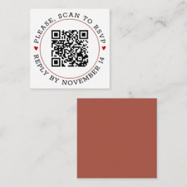 QR UAWG terracotta Grenze mit Herz Hochzeit Begleitkarte