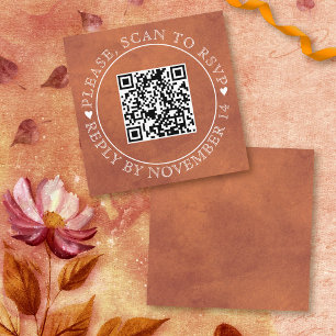 QR-UAWG Terracotta-Hochzeit im Herbst Begleitkarte