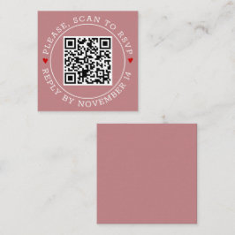 QR UAWG und Herz staubige Rose Hochzeit Begleitkarte