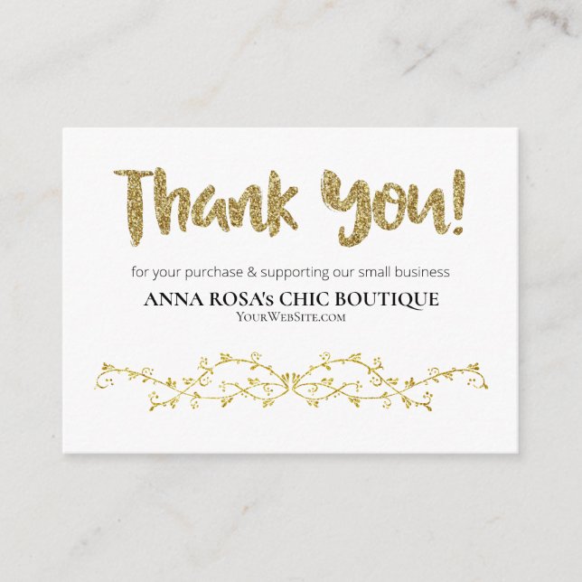 *~* QR Verzierte Scroll DANK IHNEN LOGO Review AP8 Begleitkarte (Vorderseite)