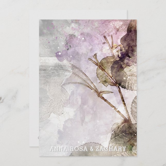 *~* QR Vintage Rose AR26 - UAWG FOTO Hochzeit Einladung (Vorne/Hinten)