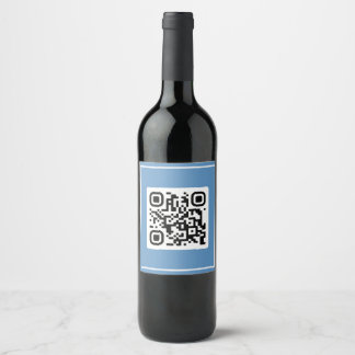 QR Vorschlag - Heiraten Sie mich? Blau Weinetikett