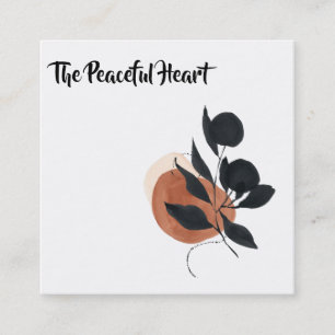 *~* QR Wabi Sabi Abstrakt Minimal Tinte AR27 Einfa Quadratische Visitenkarte