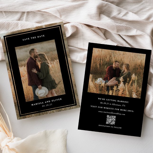 QR-Website für Minimalistisches Gerahmtes Foto Hoc Save The Date (Von Creator hochgeladen)