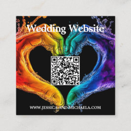🌈 ❤️ QR + Wedding DETAILS Herz des Stolzes Hochze Begleitkarte