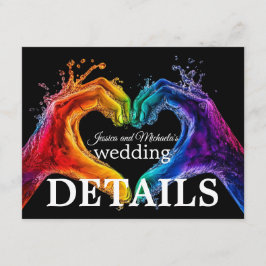 🌈 ❤️ QR + Wedding DETAILS Herz des Stolzes Hochze Begleitkarte