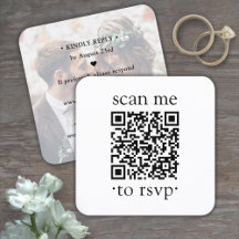 QR Wedding RSVP Einfaches Foto und klassische Typo