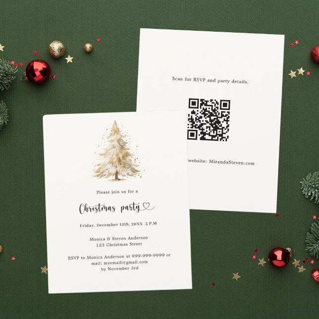 QR Weihnachtsfeier Party Einladung (Von Creator hochgeladen)