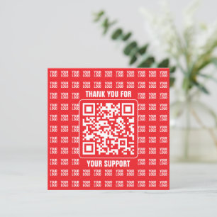 QR-Werbecode (editierbar) mit Logo-Muster Dankeskarte