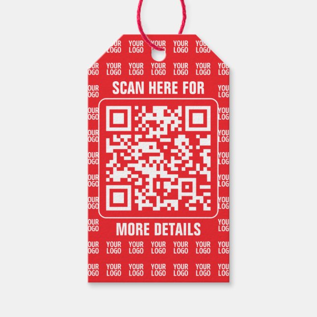 QR-Werbecode (editierbar) mit Logo-Muster Geschenkanhänger (Vorderseite)