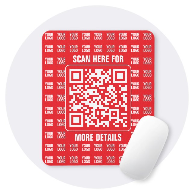 QR-Werbecode (editierbar) mit Logo-Muster Mousepad (Von Creator hochgeladen)