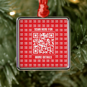 QR-Werbecode (editierbar) mit Logo-Muster Ornament Aus Metall