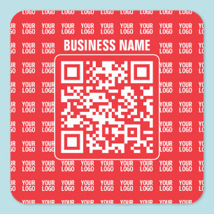 QR-Werbecode (editierbar) mit Logo-Muster Quadratischer Aufkleber