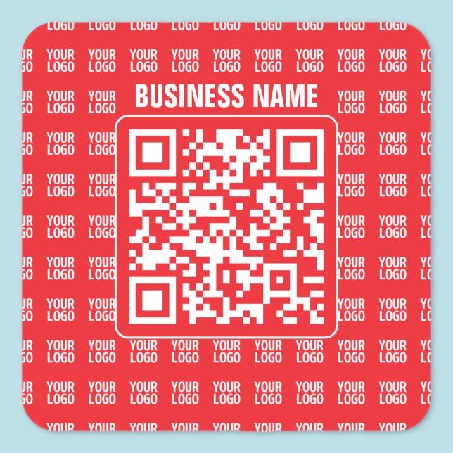 QR-Werbecode (editierbar) mit Logo-Muster Quadratischer Aufkleber (Von Creator hochgeladen)