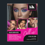 QR-Werbemittel für das Logo "FotoCollage" in heiße Flyer<br><div class="desc">Doppelseitiger Flyer für Makeup-Künstler, Nagelkünstler, Haarstylisten oder Ähnliches, wo Sie Ihre Arbeit in einer Retro-Foto-Collage mit heißen rosa Rändern und heiß rosa Hintergrund präsentieren müssen. Personalisieren Sie mit Ihrem Logo und auf der Rückseite ein zusätzliches Foto und Ihren QR-Code mit Ihrem Social Media Handle. Retro Foto Collage Werbe-Flyer für eine...</div>